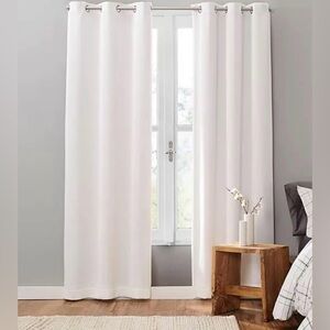 UGG Cori 95” x 42” corduroy curtain panel (set of 2) in Snow Grommet, Blackout
